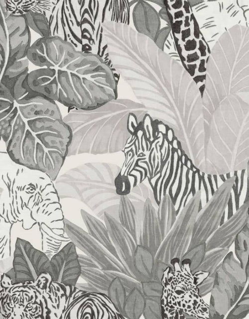 Încărcați imaginea în vizualizatorul Galerie, Noordwand Tapet Good Vibes Jungle Animals, gri și negru - Lando
