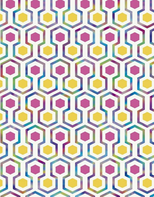 Încărcați imaginea în vizualizatorul Galerie, Noordwand Tapet „Good Vibes Hexagon Pattern”, roz și galben - Lando
