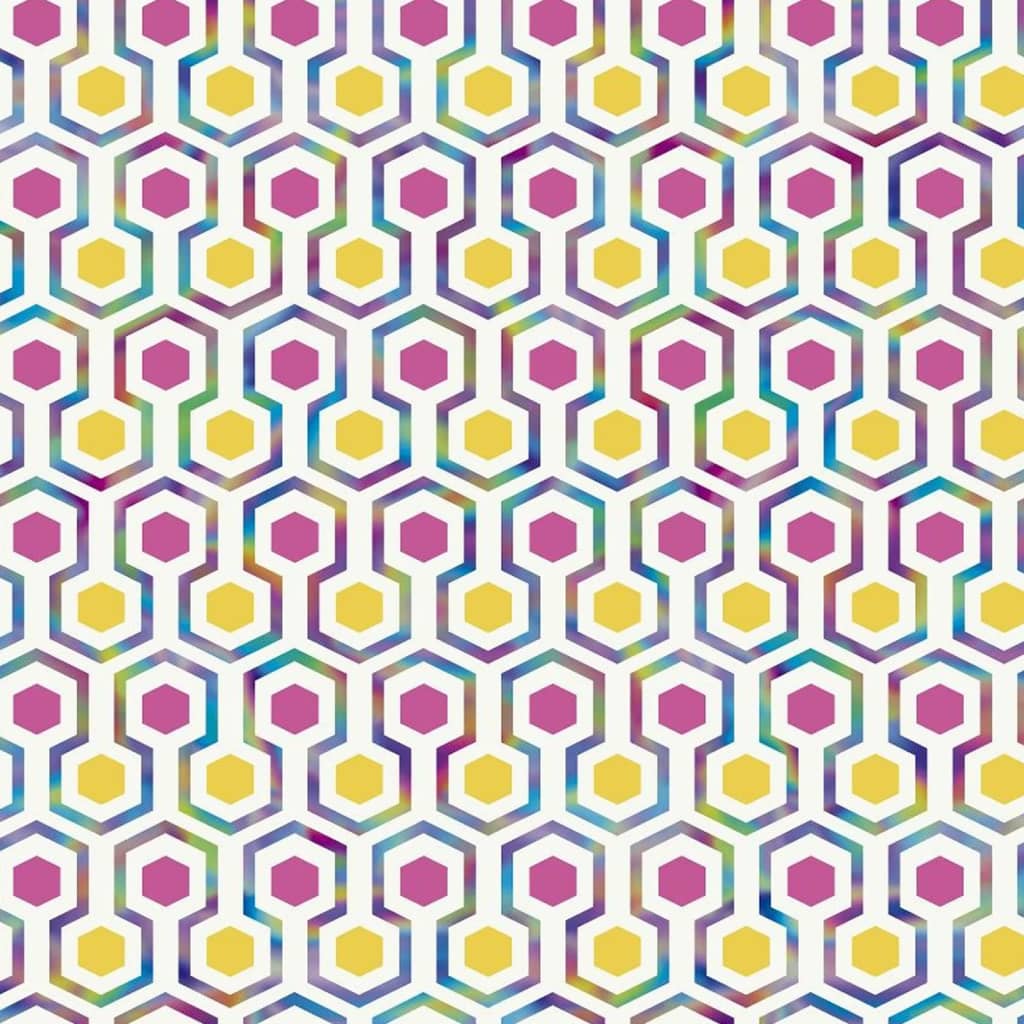Noordwand Tapet „Good Vibes Hexagon Pattern”, roz și galben - Lando