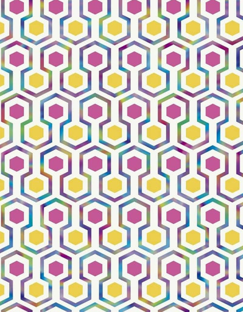 Încărcați imaginea în vizualizatorul Galerie, Noordwand Tapet „Good Vibes Hexagon Pattern”, roz și galben - Lando
