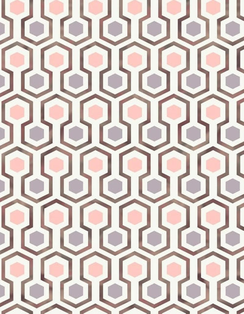 Încărcați imaginea în vizualizatorul Galerie, Noordwand Tapet „Good Vibes Hexagon Pattern”, roz și violet - Lando
