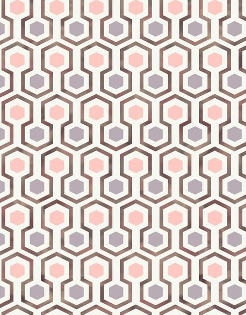 Încărcați imaginea în vizualizatorul Galerie, Noordwand Tapet „Good Vibes Hexagon Pattern”, roz și violet - Lando
