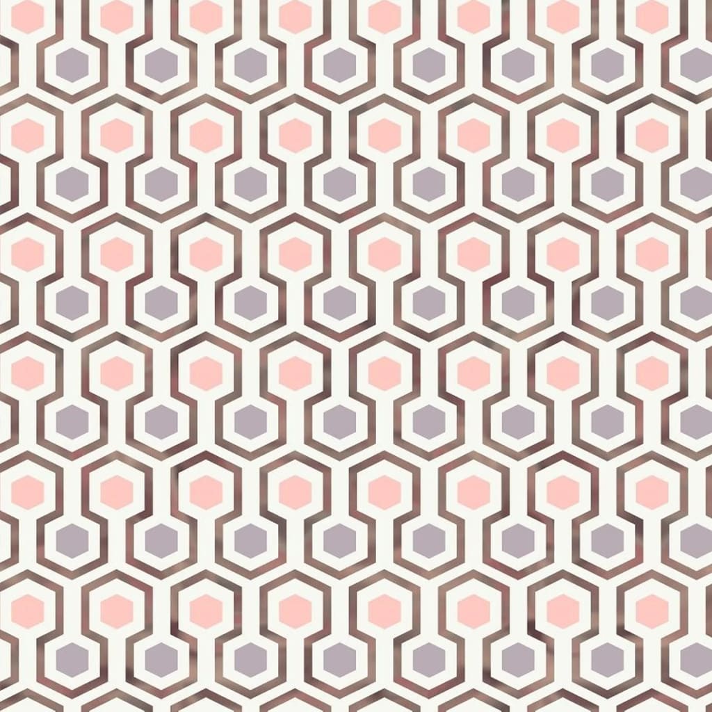 Noordwand Tapet „Good Vibes Hexagon Pattern”, roz și violet - Lando