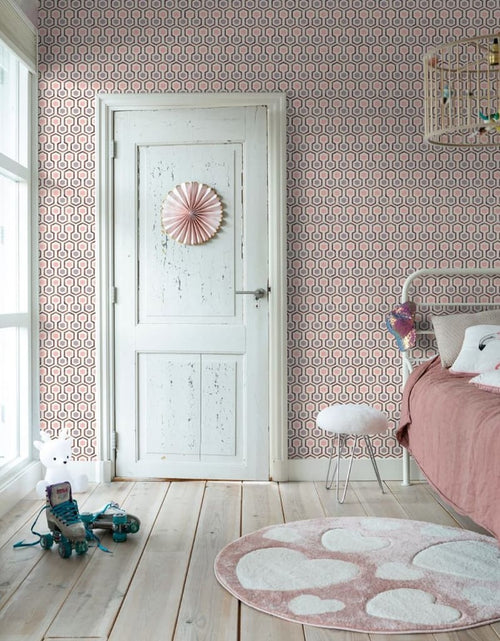 Încărcați imaginea în vizualizatorul Galerie, Noordwand Tapet „Good Vibes Hexagon Pattern”, roz și violet - Lando
