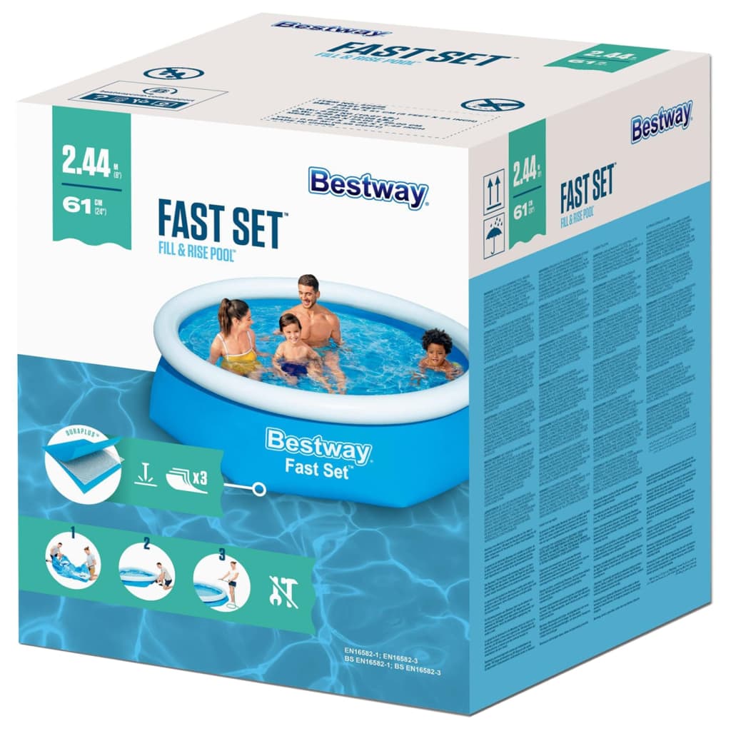 Bestway Piscină gonflabilă Fast Set, 244x66 cm, rotundă, 57265 Lando - Lando