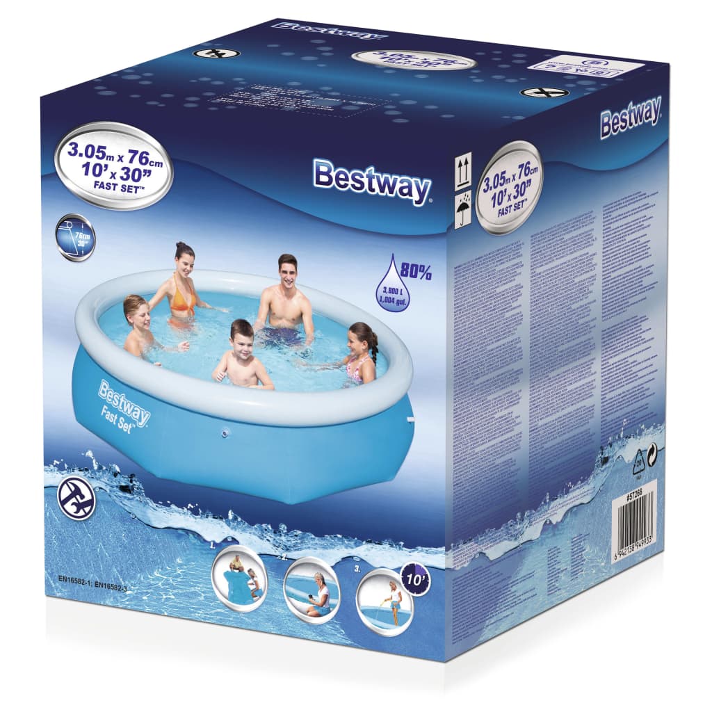 Bestway Piscină gonflabilă Fast Set, 305 x 76 cm, rotundă, 57266 Lando - Lando