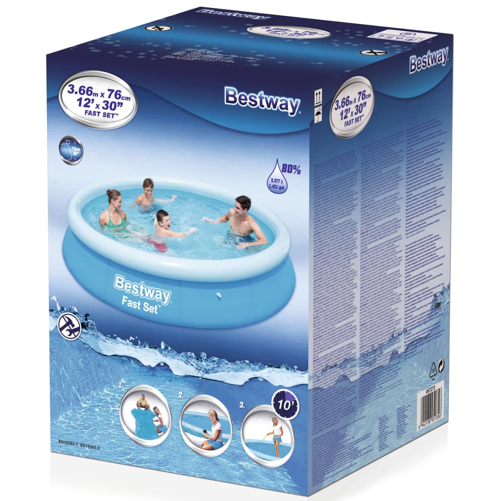 Bestway Piscină gonflabilă Fast Set, 366 x 76 cm, rotundă, 57273 Lando - Lando