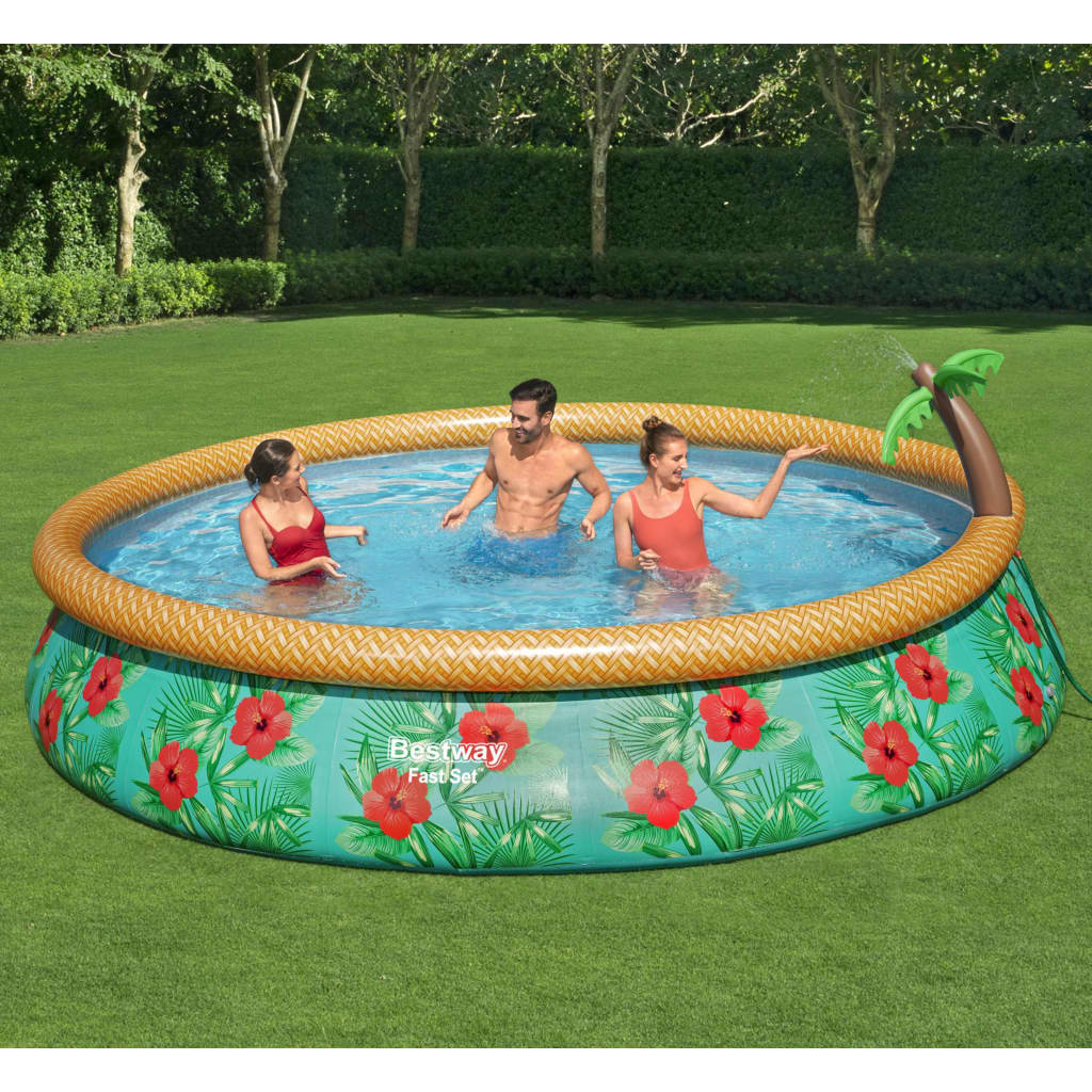 Bestway Set de piscină gonflabilă Fast Set Paradise Palms, 457x84 cm Lando - Lando