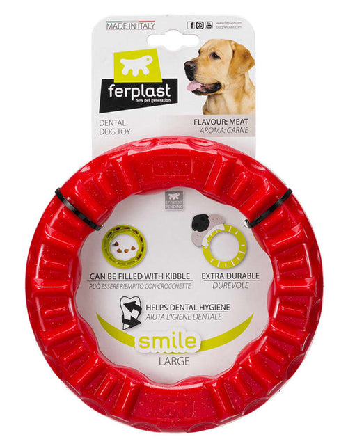 Încărcați imaginea în vizualizatorul Galerie, Ferplast Jucărie dentară pentru câini „Smile”, mare, roșu, 20x18x4 cm - Lando

