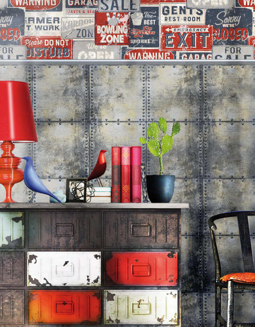 Încărcați imaginea în vizualizatorul Galerie, Urban Friends &amp; Coffee Tapet panouri publicitare albastru &amp; roșu mic - Lando
