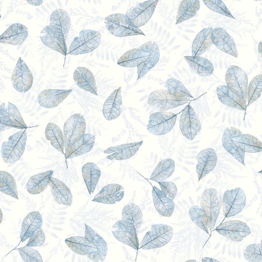 Noordwand Tapet „Evergreen Leaves”, alb și albastru Lando - Lando