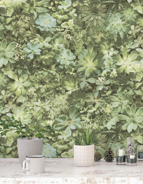 Загрузите изображение в средство просмотра галереи, Noordwand Tapet „Evergreen Succulent”, verde și bej Lando - Lando

