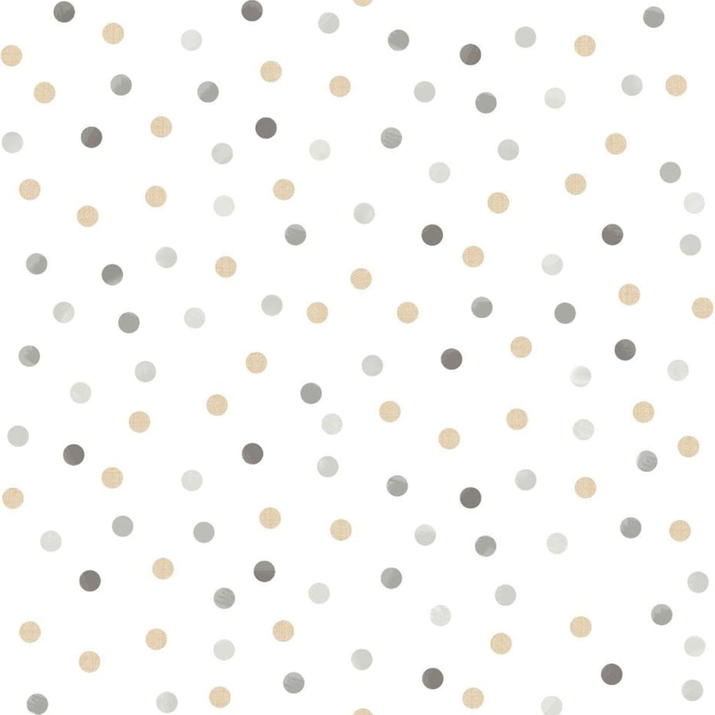 Noordwand Tapet „Mondo baby Confetti Dots”, alb, gri și bej - Lando
