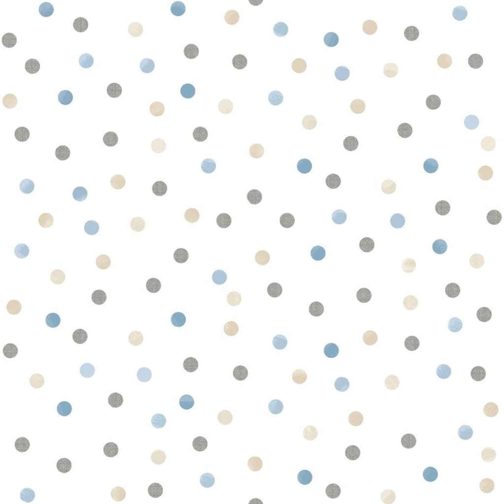 Noordwand Tapet „Mondo baby Confetti Dots”, alb, albastru, gri și bej - Lando