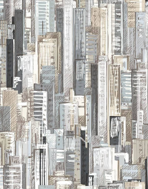 Загрузите изображение в средство просмотра галереи, Noordwand Tapet „Friends &amp; Coffee Cities and Skyline” gri și metalizat - Lando
