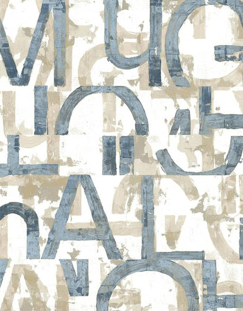 Încărcați imaginea în vizualizatorul Galerie, Noordwand Tapet „Friends &amp; Coffee Words and Letters”, albastru/metalic - Lando
