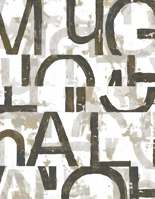 Загрузите изображение в средство просмотра галереи, Noordwand Tapet „Friends &amp; Coffee Words and Letters”, negru/metalic - Lando
