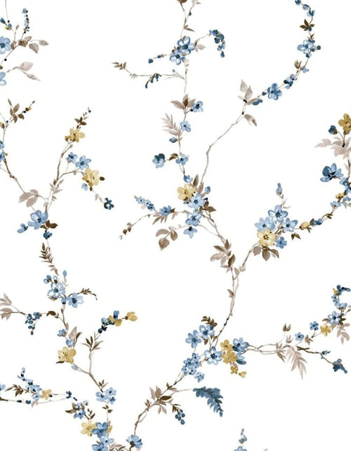 Загрузите изображение в средство просмотра галереи, Noordwand Tapet „Blooming Garden 6 Floral Strands”, alb și albastru - Lando
