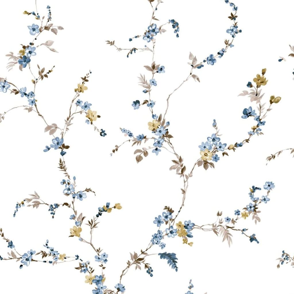 Noordwand Tapet „Blooming Garden 6 Floral Strands”, alb și albastru - Lando