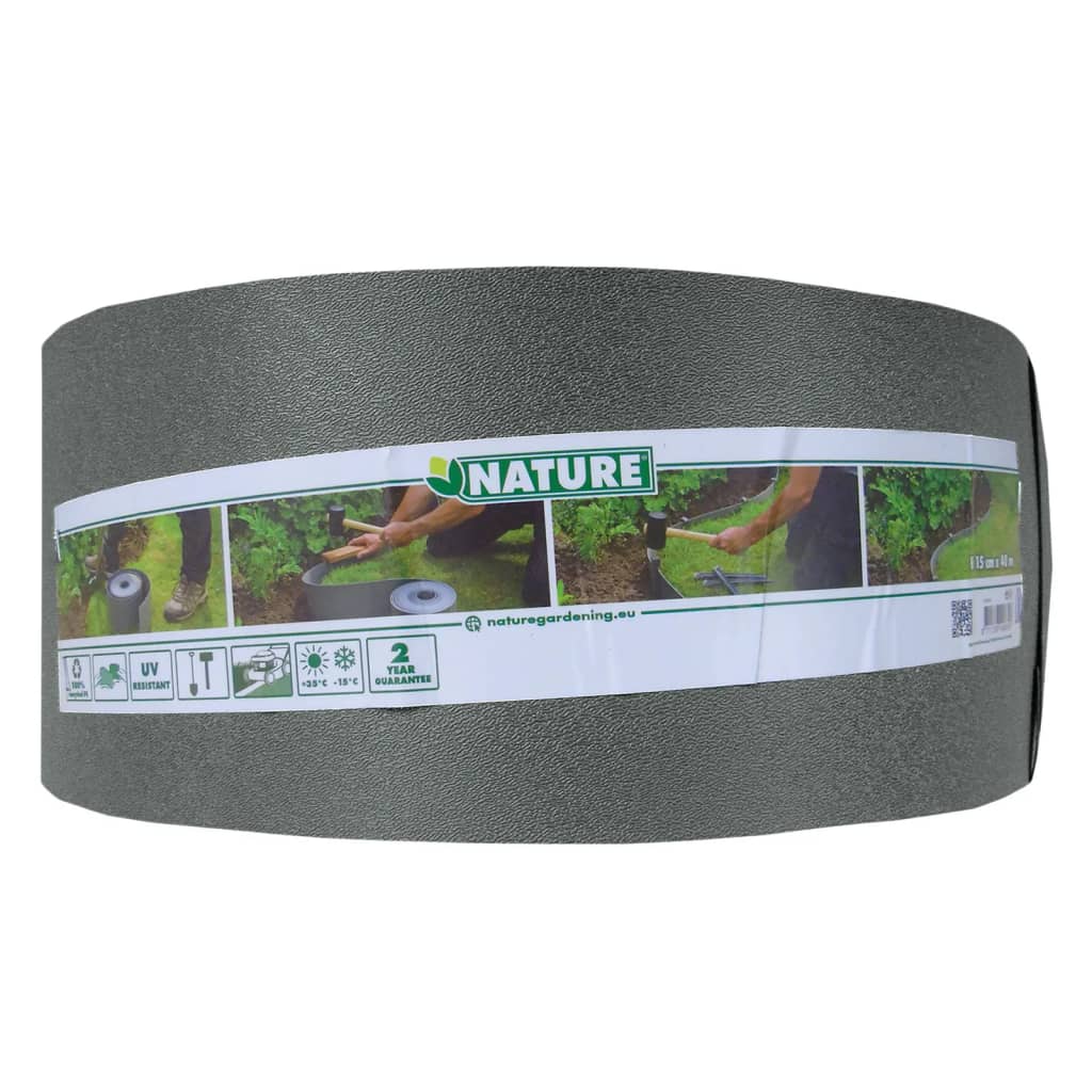 Nature Margine de bordură pentru grădină, gri, 15cmx40m, 3 mm - Lando