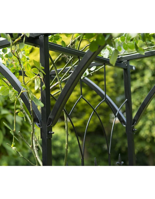 Загрузите изображение в средство просмотра галереи, Nature Arcadă de grădină, negru, 114 x 66 x 232 cm, metal - Lando
