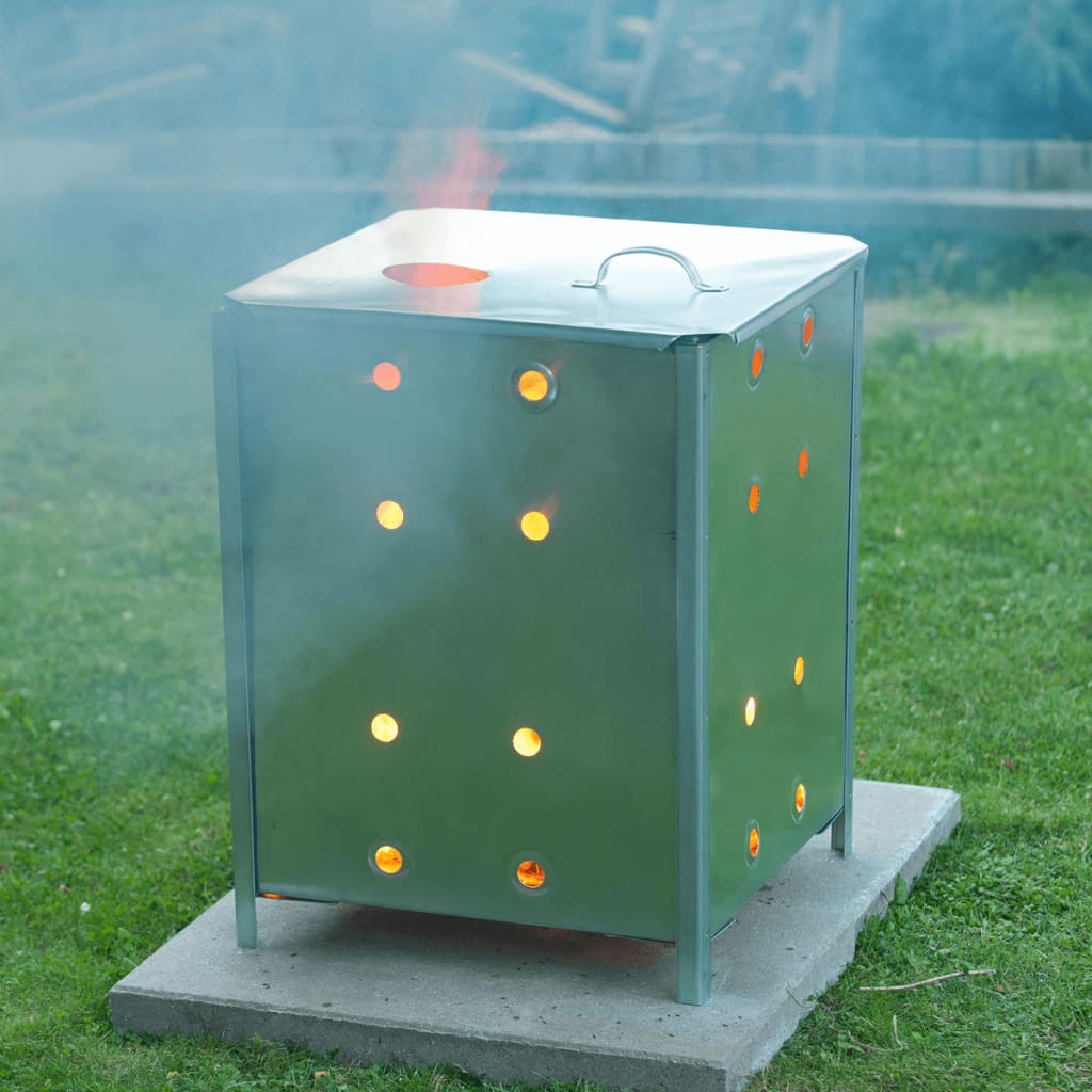 Nature Incinerator de grădină, 46x46x65 cm, oțel galvanizat, pătrat Lando - Lando
