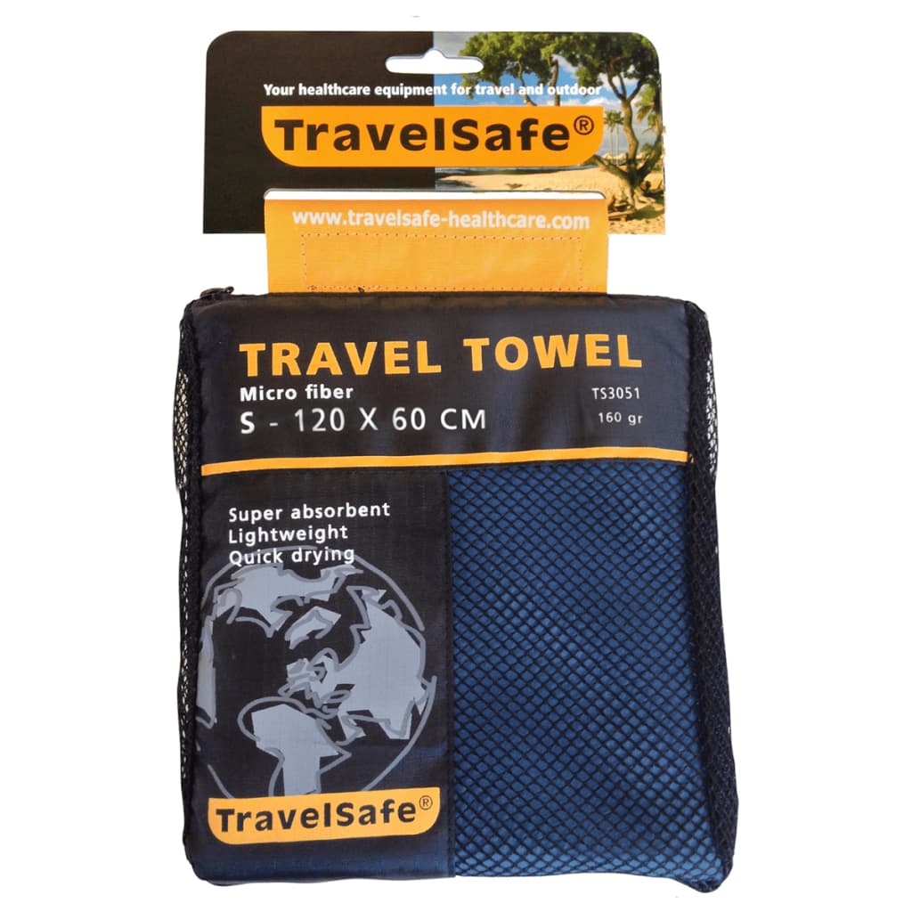Travelsafe Prosop de călătorie, albastru regal, microfibră, S, TS3051 Lando - Lando