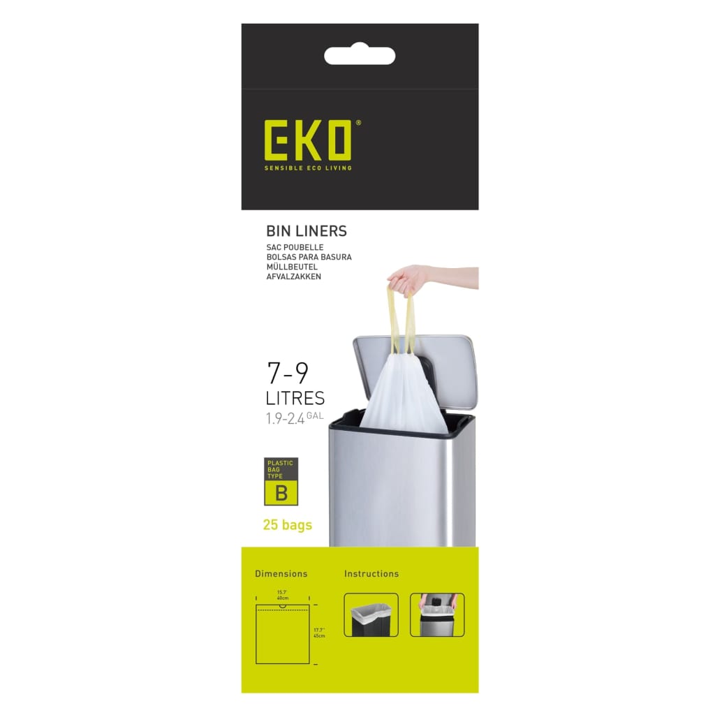 EKO Set saci de gunoi "B", alb, 7-9 L, 24x25 buc. Lando - Lando