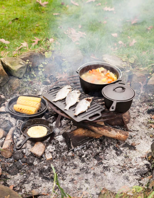 Încărcați imaginea în vizualizatorul Galerie, Esschert Design Set de gătit pentru camping, 7 piese, negru, FF240 - Lando
