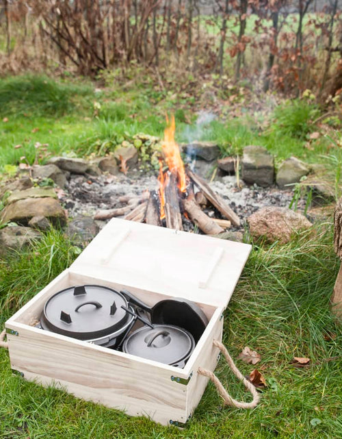 Загрузите изображение в средство просмотра галереи, Esschert Design Set de gătit pentru camping, 7 piese, negru, FF240 - Lando
