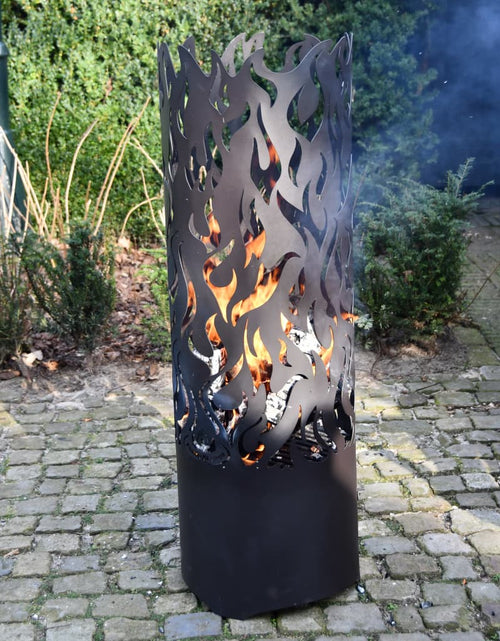 Încărcați imaginea în vizualizatorul Galerie, Esschert Design Coș de foc Flames, negru, oțel carbon FF408 Lando - Lando
