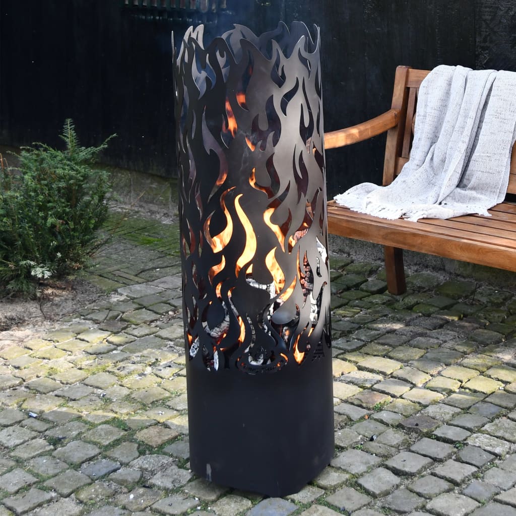 Esschert Design Coș de foc Flames, negru, oțel carbon FF408 Lando - Lando