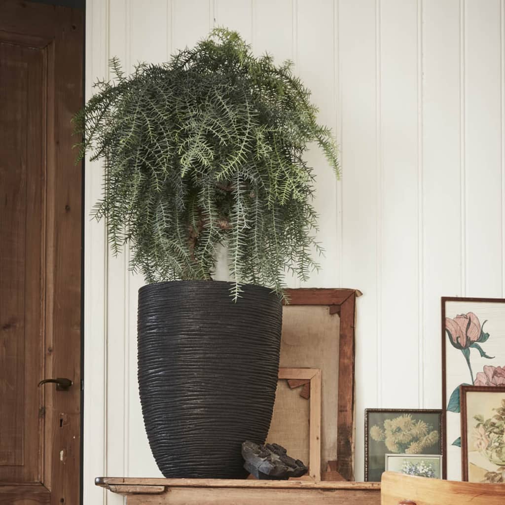 Capi Vas de plante Nature Rib elegant, negru, 36x47 cm, adânc, KBLR782 - Lando