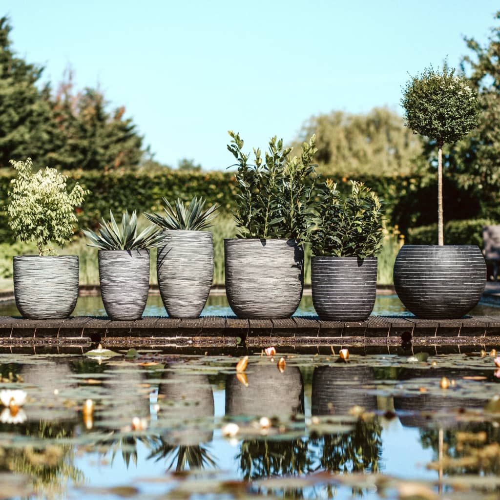 Capi Vas de plante elegant Nature Rib Deluxe, antracit, 45x72 cm - Lando