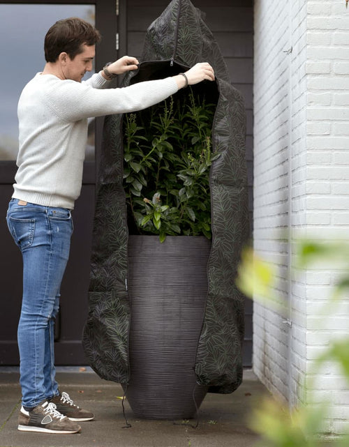 Загрузите изображение в средство просмотра галереи, Capi Husă pentru plante, imprimeu negru/verde, mediu, 100x200 cm Lando - Lando
