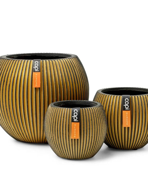 Încărcați imaginea în vizualizatorul Galerie, Capi Set de vaze în formă de bol, 3 piese, &quot;Groove&quot;, auriu - Lando
