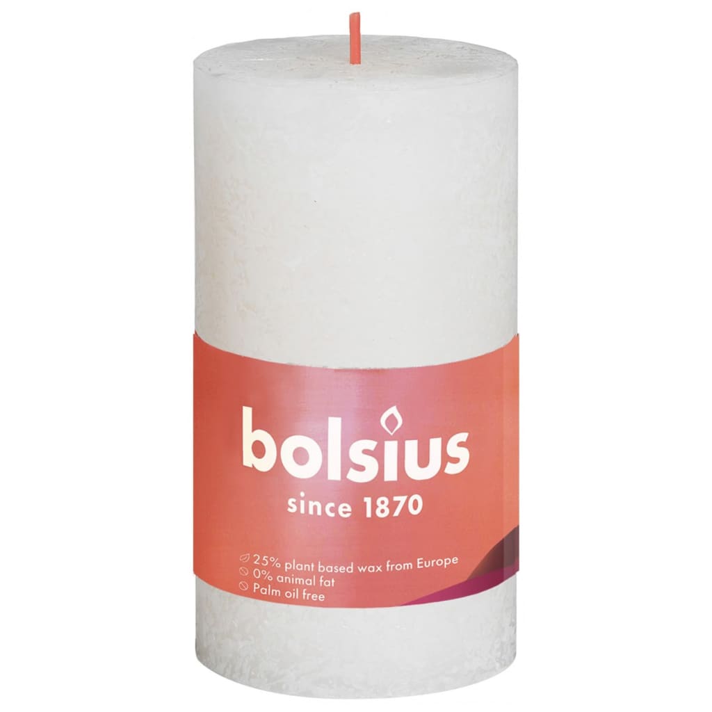 Bolsius Lumânări bloc rustice Shine, 8 buc., perlă fină, 100 x 50 mm Lando - Lando