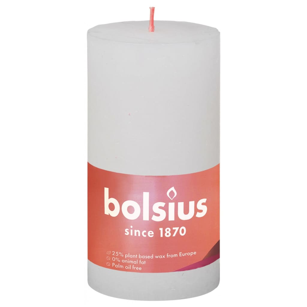 Bolsius Lumânări bloc rustice Shine, 4 buc., alb gri, 130x68 mm Lando - Lando