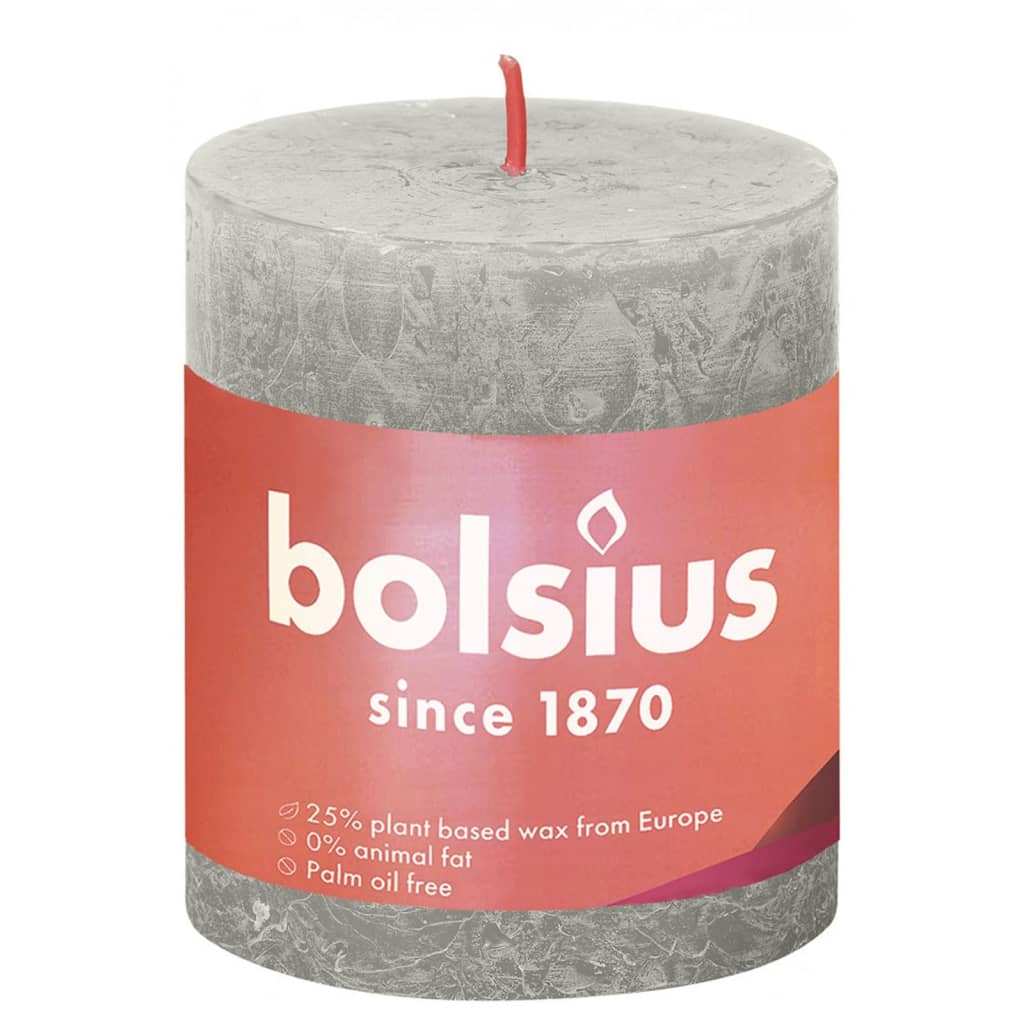 Bolsius Lumânări bloc rustice Shine, 4 buc., gri nisipiu, 80x68 mm Lando - Lando