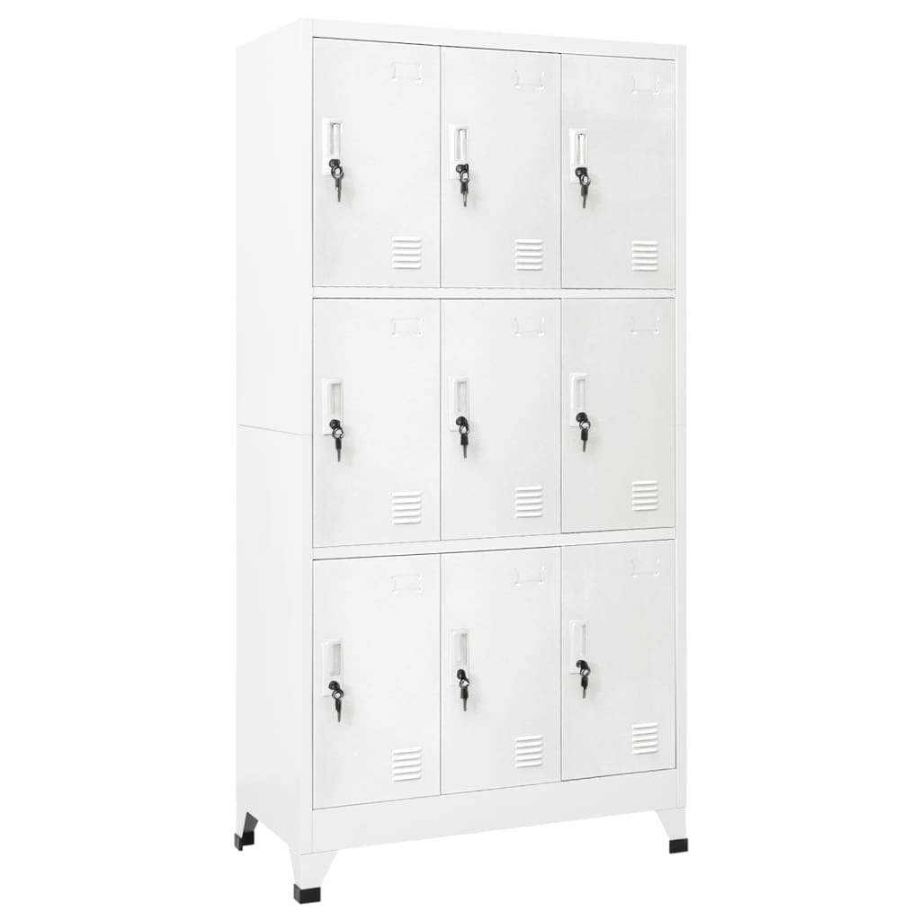 Dulap vestiar cu 9 compartimente, oțel, 90 x 45 x 180 cm, gri - Lando