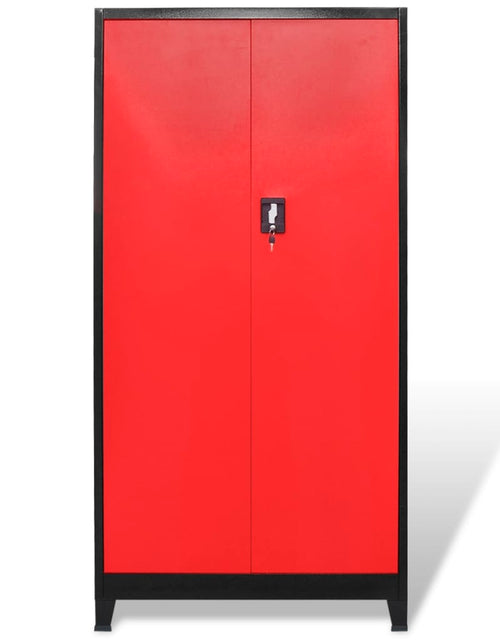 Загрузите изображение в средство просмотра галереи, Dulap scule cu 2 uși, oțel, 90 x 40 x 180 cm, negru și roșu - Lando
