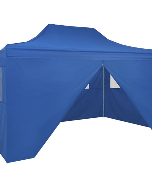 Încărcați imaginea în vizualizatorul Galerie, 42512 Foldable Tent Pop-Up with 4 Side Walls 3x4,5 m Blue Lando - Lando
