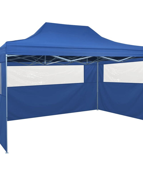 Încărcați imaginea în vizualizatorul Galerie, 42512 Foldable Tent Pop-Up with 4 Side Walls 3x4,5 m Blue Lando - Lando
