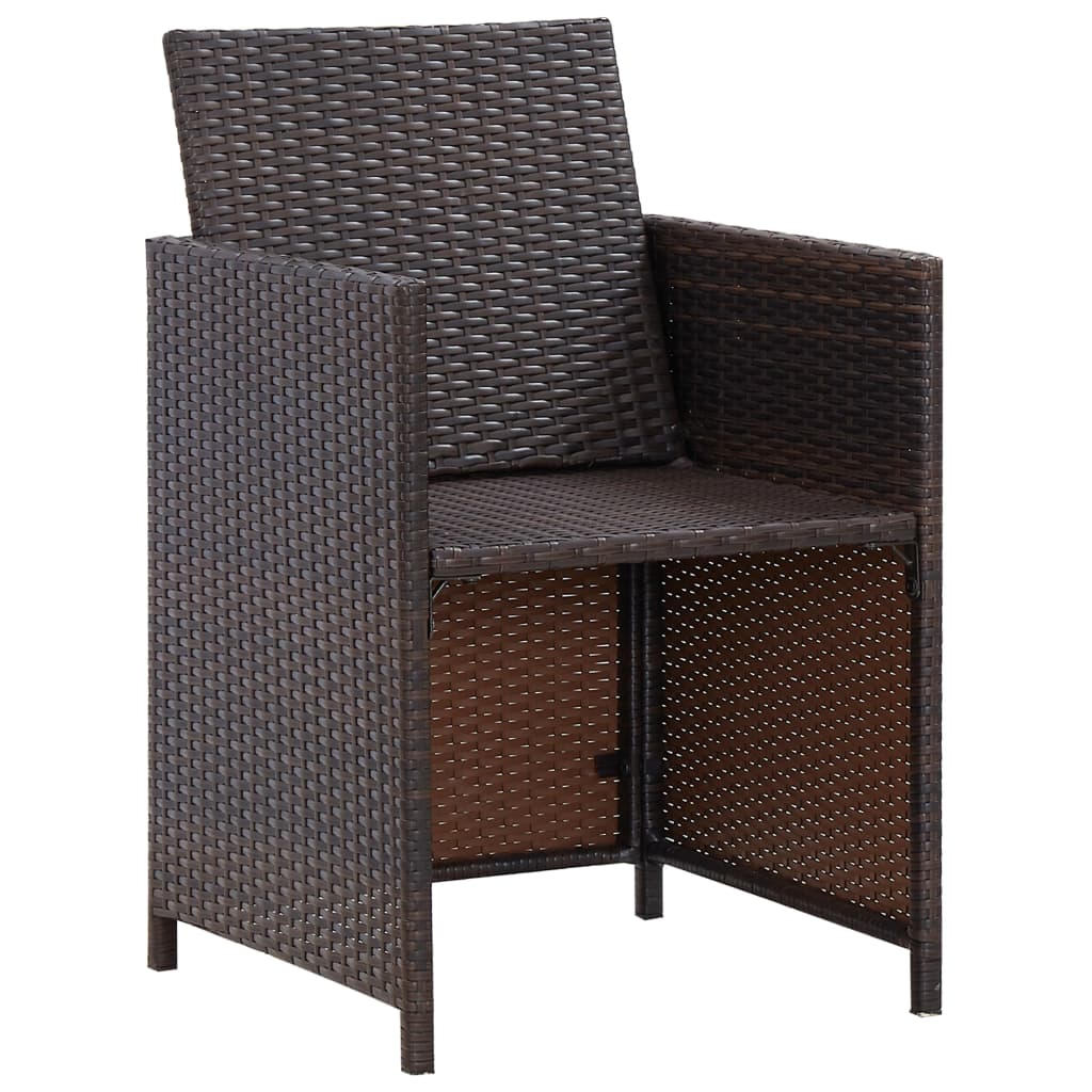 Set mobilier de exterior cu perne, 9 piese, maro, poliratan Lando - Lando