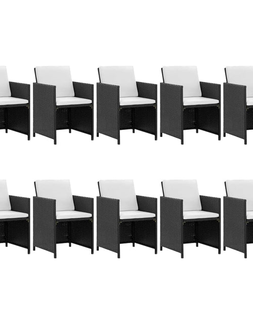 Загрузите изображение в средство просмотра галереи, Set mobilier de exterior cu perne, 11 piese, negru, poliratan Lando - Lando
