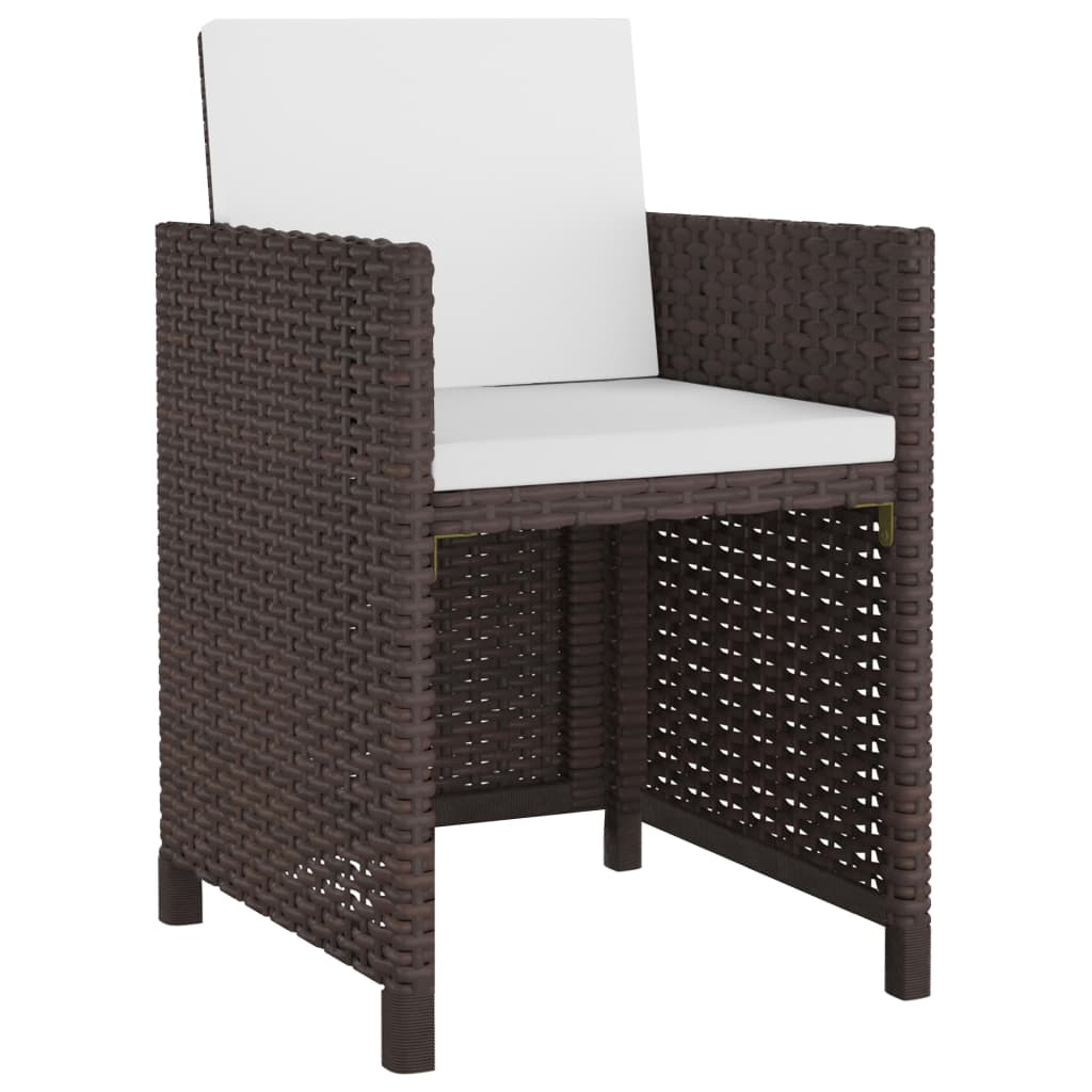 Set mobilier de exterior cu perne, 11 piese, maro, poliratan Lando - Lando