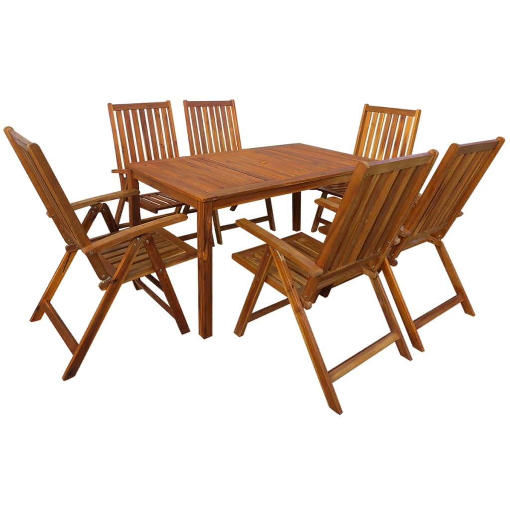 Set mobilier de exterior, 7 piese, lemn masiv de acacia Lando - Lando