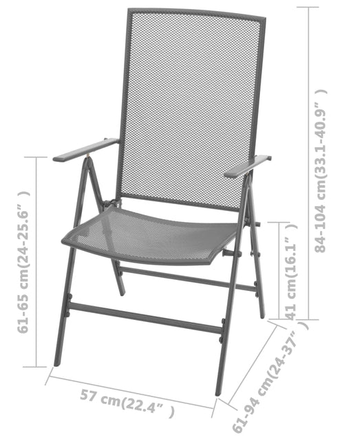 Загрузите изображение в средство просмотра галереи, Scaune de grădină stivuibile, 2 buc., gri, oțel - Lando
