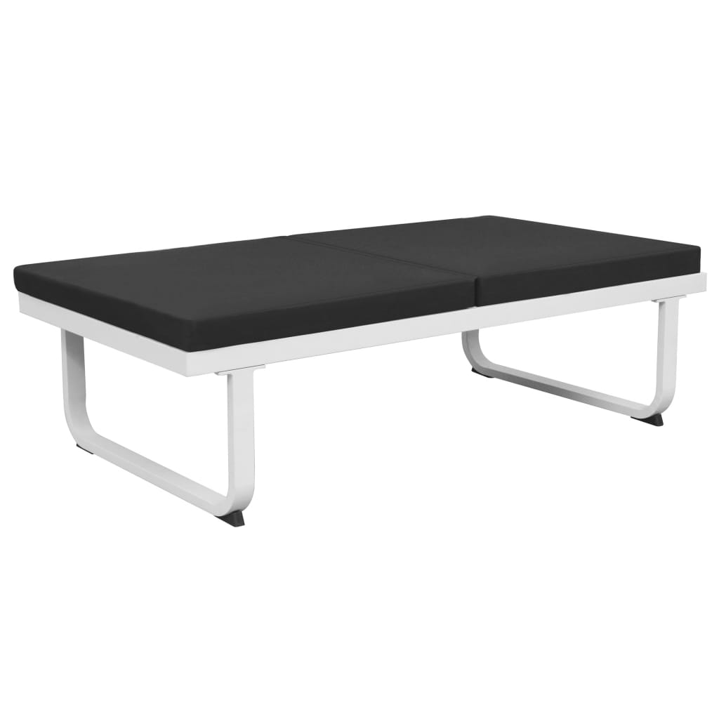 Set mobilier de grădină cu perne, 4 piese, negru, aluminiu Lando - Lando