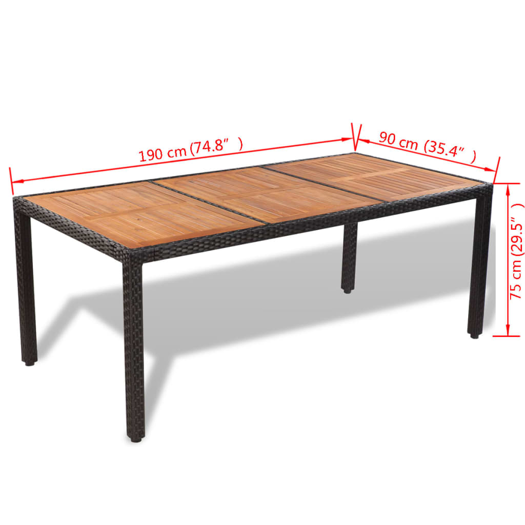 Set mobilier de exterior cu perne, 9 piese, poliratan Lando - Lando